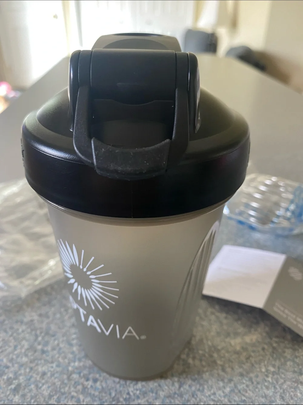 Optavia Blender Shake Bottle Black and Gray Portable For on the Go NEW